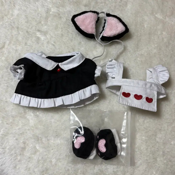 [BUNJANG] 20cm Doll Cat Maid Outfit Set / 솜인형 고양이 메이드 옷장