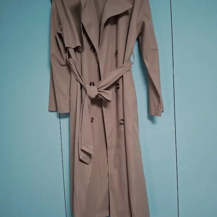 [BUNJANG] Beige Long Trench Coat Women's XL / 베이지 롱 트렌치 코트 여성용