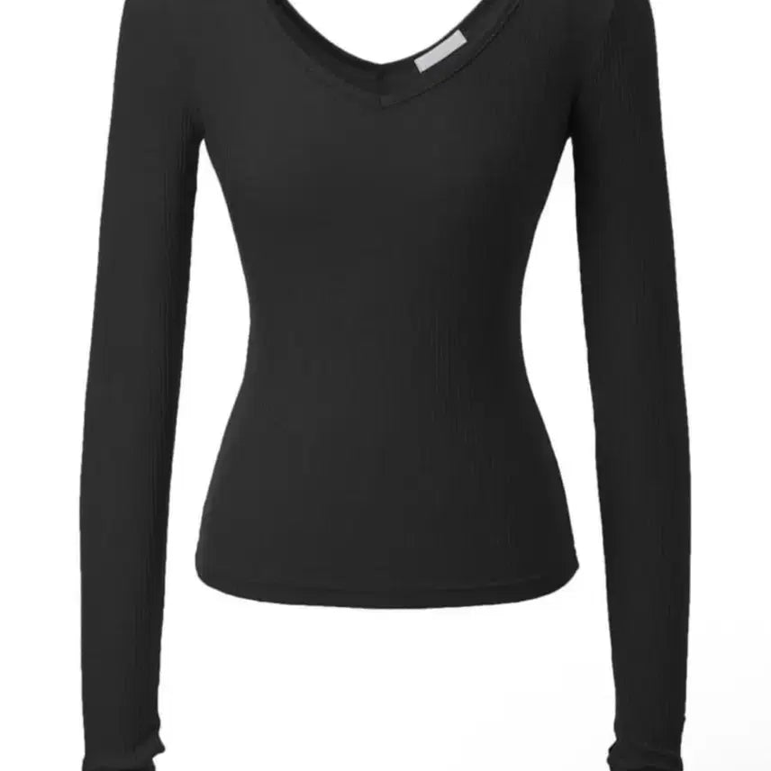 [BUNJANG] 3Times Basic Shirring Warmer Long Sleeve T-Shirt Black / 쓰리타임즈 베이직 셔링 워머 티