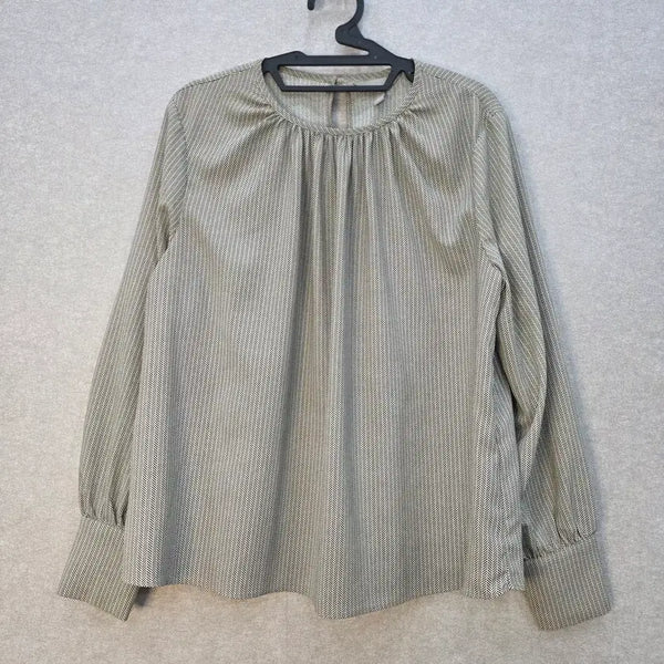 [BUNJANG] H&M Herringbone Pattern Shirring Blouse / H&M 헤링본 패턴 셔링 블라우스