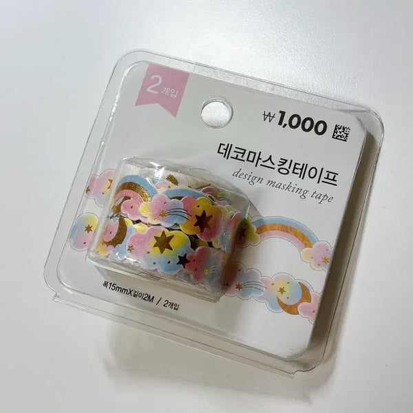 [BUNJANG] Daiso Deco Masking Tape Set (2 pieces) / 다이소 데코 마스킹 테이프 2개 마테