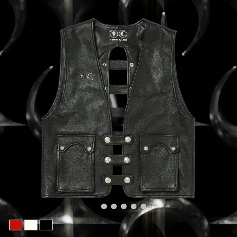 [BUNJANG] Thug Club Goat Skin Leather Vest Black Size 3 / 떠그클럽 Goat skin leather vest 블랙 3사이즈