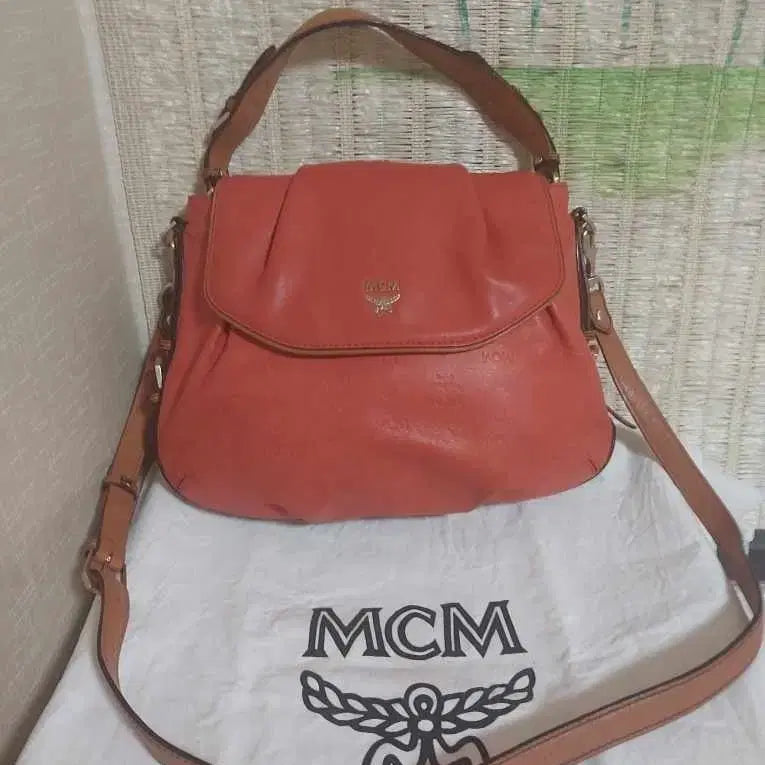 [BUNJANG] MCM Orange Shoulder Bag Tote Bag / 정품)MCM 가방 오렌지색 숄더백 토트백