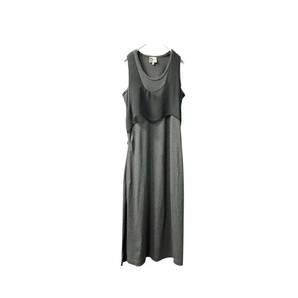[BUNJANG] Lanvin Silk Layered Dress Charcoal Grey / LANVIN 랑방 실크 레이어드 원피스