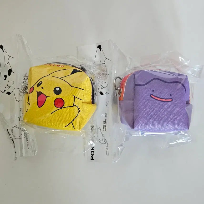 [BUNJANG] Pikachu Metamon Cube Pouch Keychain Set / 피카츄, 메타몽 큐브 파우치 키링