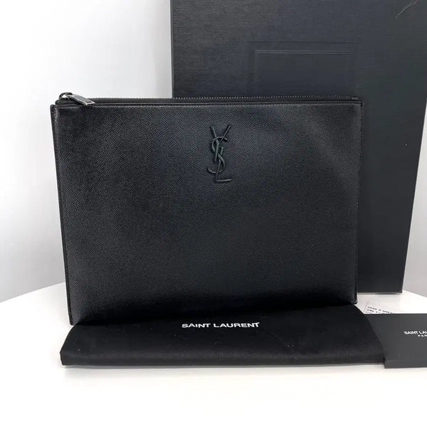 [BUNJANG] Saint Laurent Monogram Clutch Bag Black (453249) / [100%정품] 생로랑 모노그램 클러치백 블랙 (453249)