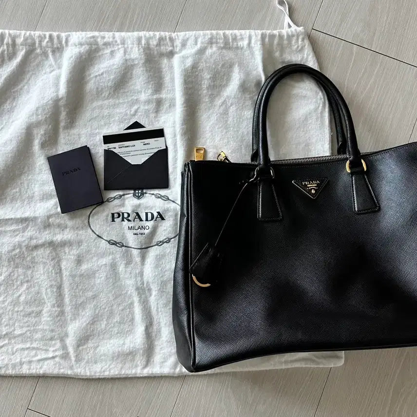 [BUNJANG] Prada Saffiano Lux Tote Bag BN1786 Black / 프라다 사피아노 럭스토트백(BN1786) 블랙