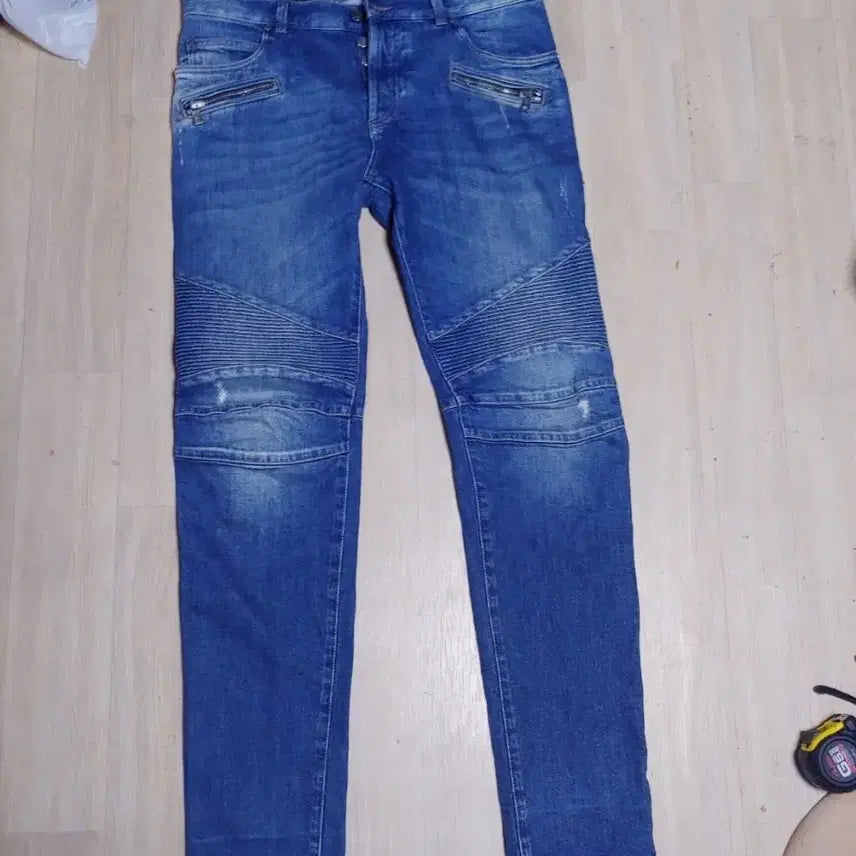 [BUNJANG] Balmain New Biker Jeans (Size 32) / 발망 뉴 바이커 중청 32 정품 여름 데님 테이퍼드