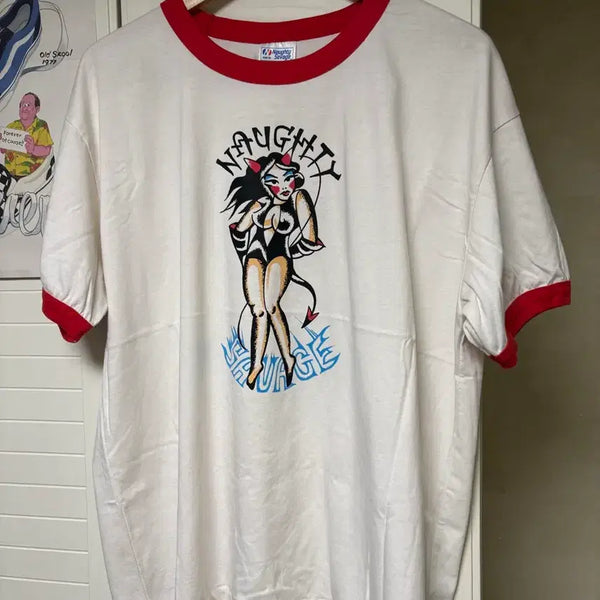 [BUNJANG] Naughty Savage Ringer Tee Red / 너티새비지 링거티(2) 레드