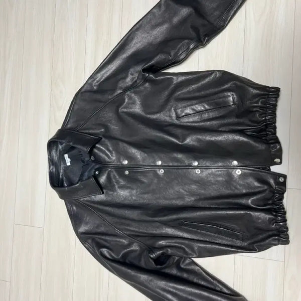 [BUNJANG] Woobbi Leather Coach Jacket Size 02 / 우드비 레더 코치자켓 02사이즈