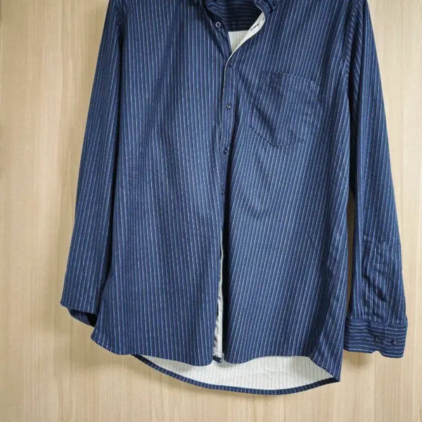 [BUNJANG] Cerini by Pat Men's Navy Striped Shirt (Size 105) / cerini by pat 남자 네이비 스트라이프 셔츠105