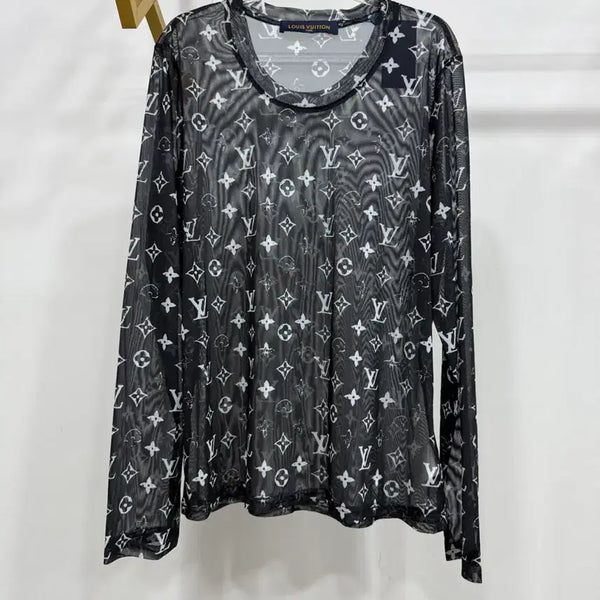 [BUNJANG] Women's Long Sleeve Mesh Top (Up to Size 77) / 여성 긴팔 망사 티 77까지