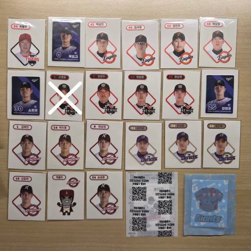 [BUNJANG] KBO KBO-ppang Ttibusil Stickers / kbo 크보빵 띠부씰 롯데 띠부씰 양도 판매 기아한화kt키움엔씨nc