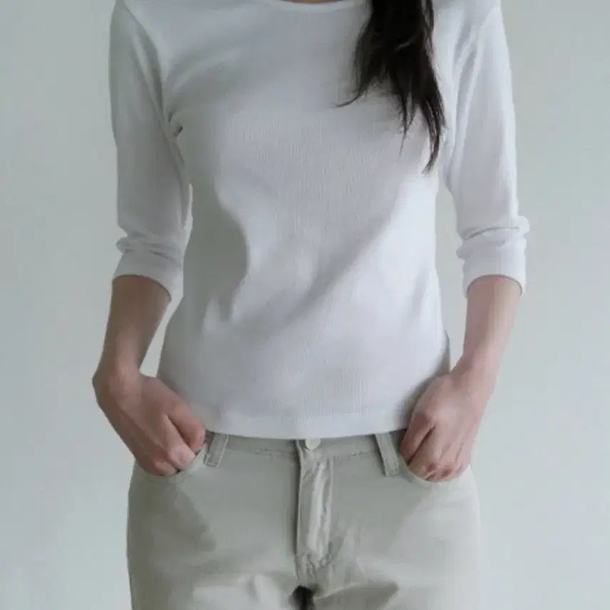 [BUNJANG] AfterMonday 7-Sleeve T-Shirt - Black / 애프터먼데이 7부 티셔츠 - 블랙
