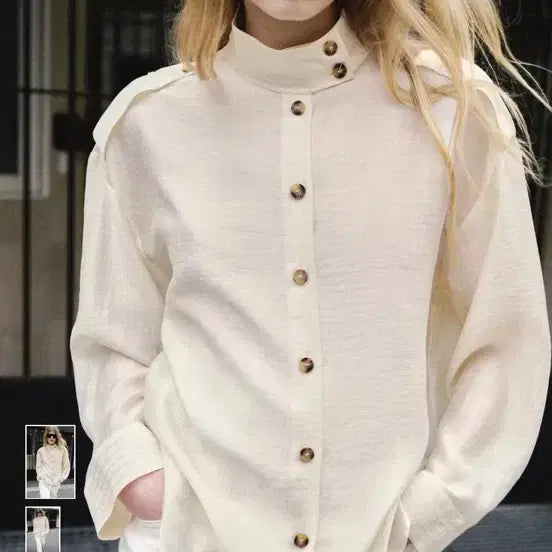 [BUNJANG] Zara High Neck Shirt / 자라 하이넥 셔츠