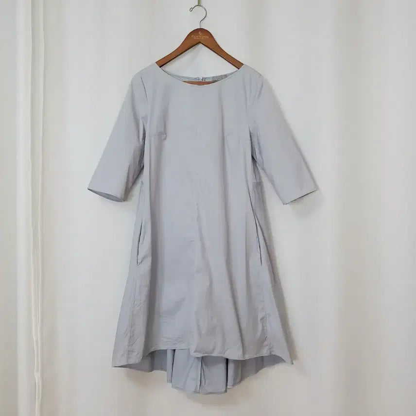 [BUNJANG] COS Cotton Side Pocket Midi Dress Sand Blue / 코스 원피스38
