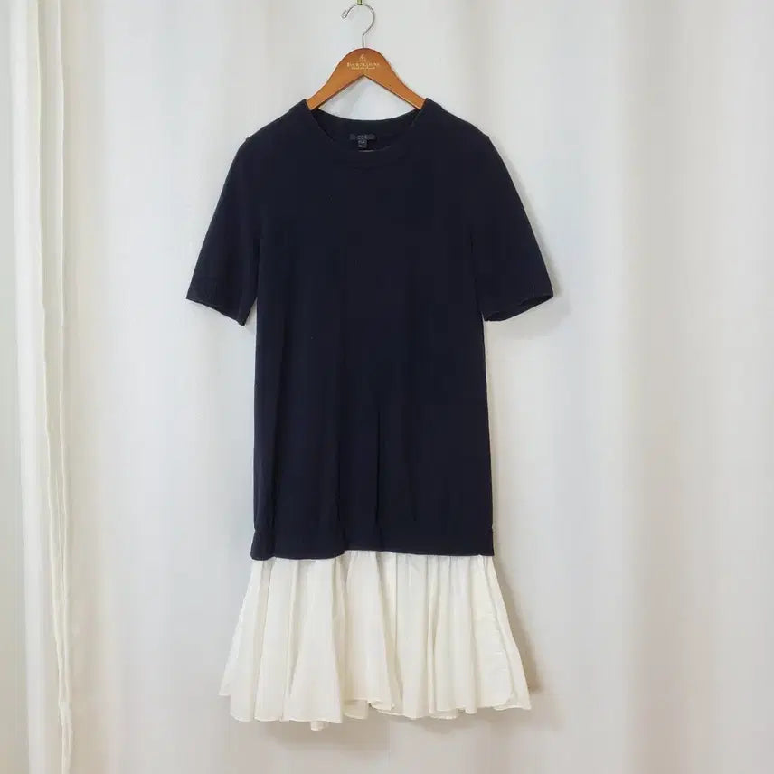 [BUNJANG] COS Knit Dress Dark Navy & White S / 코스 니트원피스S
