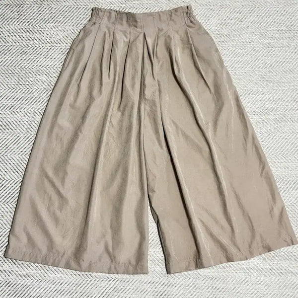 [BUNJANG] Ikka Beige Wide Banding Pants / ikka 베이지 와이드 밴딩 와이드 팬츠