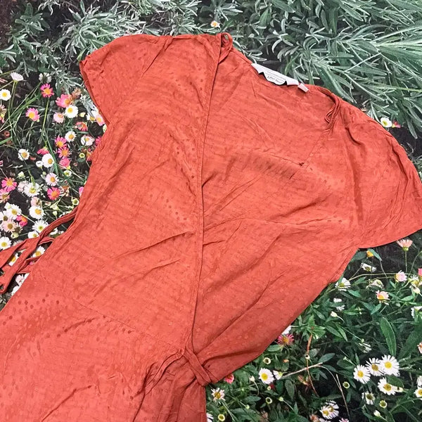 [BUNJANG] And Other Stories Coral Peach Wrap Dress / 앤아더스토리즈 코랄피치 랩원피스(착샷O)