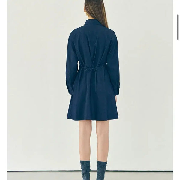 [BUNJANG] Rung and Rouge Denim Shirt Dress Navy / 카리나 원피스) 랑앤루 데님 셔츠 원피스 네이비 정가 10만원