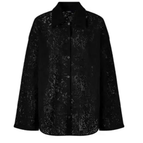 [BUNJANG] ORR Lace Pajama Shirt & Shorts Set - Black (Size M) / ORR 오르  셋업(파자마셔츠& 숏팬츠)  M