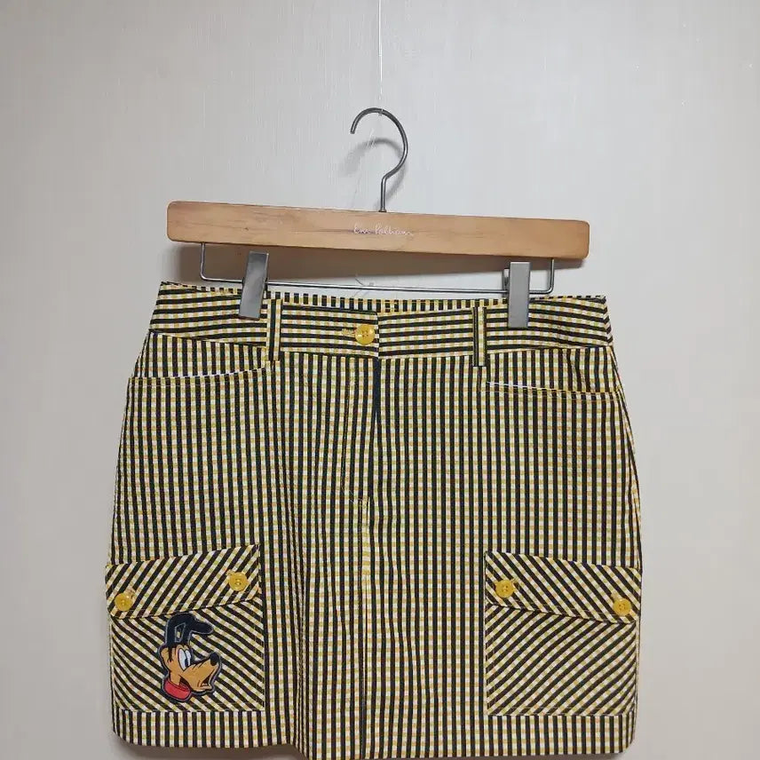 [BUNJANG] Disney Pluto Gingham Check Mini Skirt Size 70 / 디즈니 플루토 깅엄체크 골프 미니스커트 70 새상품