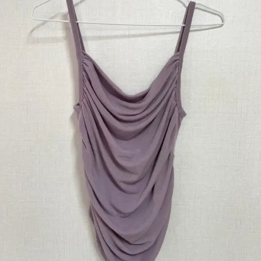 [BUNJANG] Drape Shirring Sleeveless Top - Purple / 드레이프 셔링 나시 퍼플