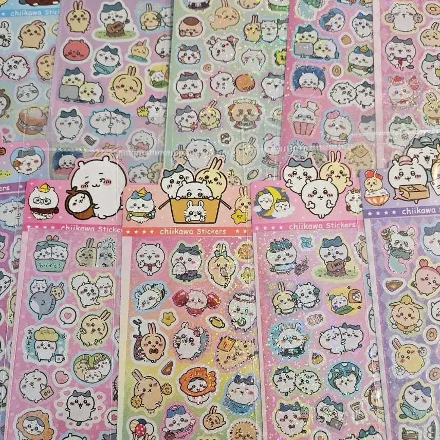 [BUNJANG] Chiikawa Sticker Set (4 Sheets) / 먼작귀 치이카와 스티커 4장세트