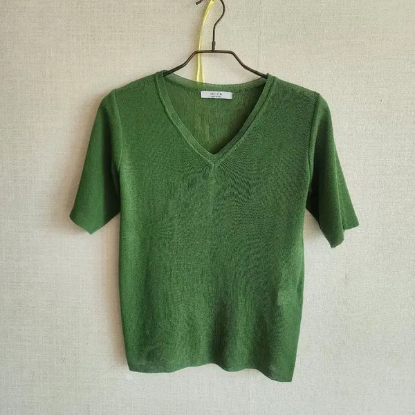 [BUNJANG] Summer Knit Short-Sleeve T-Shirt / 반팔 여름니트