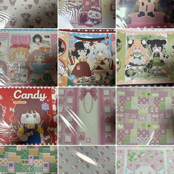 [BUNJANG] A4 Wrapping Paper Bundle / 포용 패턴 엥꼬님 흑임자 묘묘 비비님 얌챠님 좋아님 랩핑지 A4