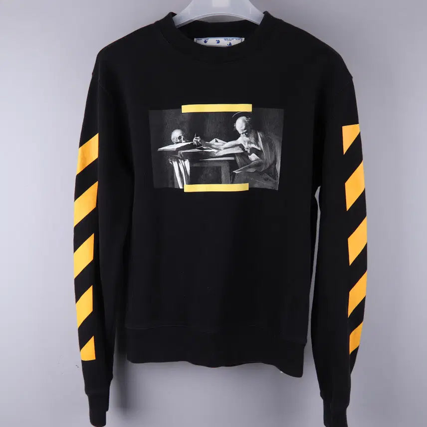 [BUNJANG] Off-White Caravaggio Sweatshirt Black / 오프화이트 카라바조 맨투맨 블랙 (S/95) 4772
