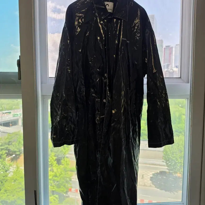 [BUNJANG] Marine Serre Black Logo Raincoat / 마린세르 레인코트