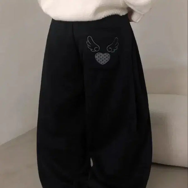 [BUNJANG] The Pink UCOM Dot Embroidery Wide Pants / 새상품) 에이블리 더핑크 유콤 백 도트 자수 와이드팬츠