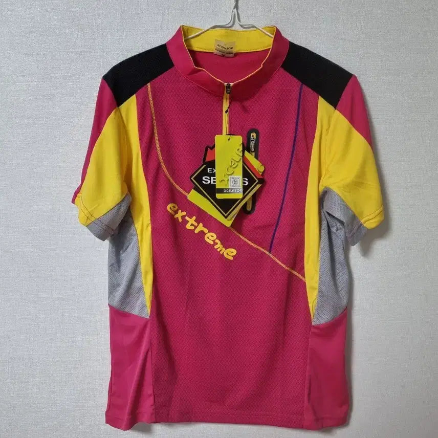 [BUNJANG] Slim Fit Stand Collar Half Zip Hiking T-Shirt - Size 77 / 차이나넥 반집업 등산티 77