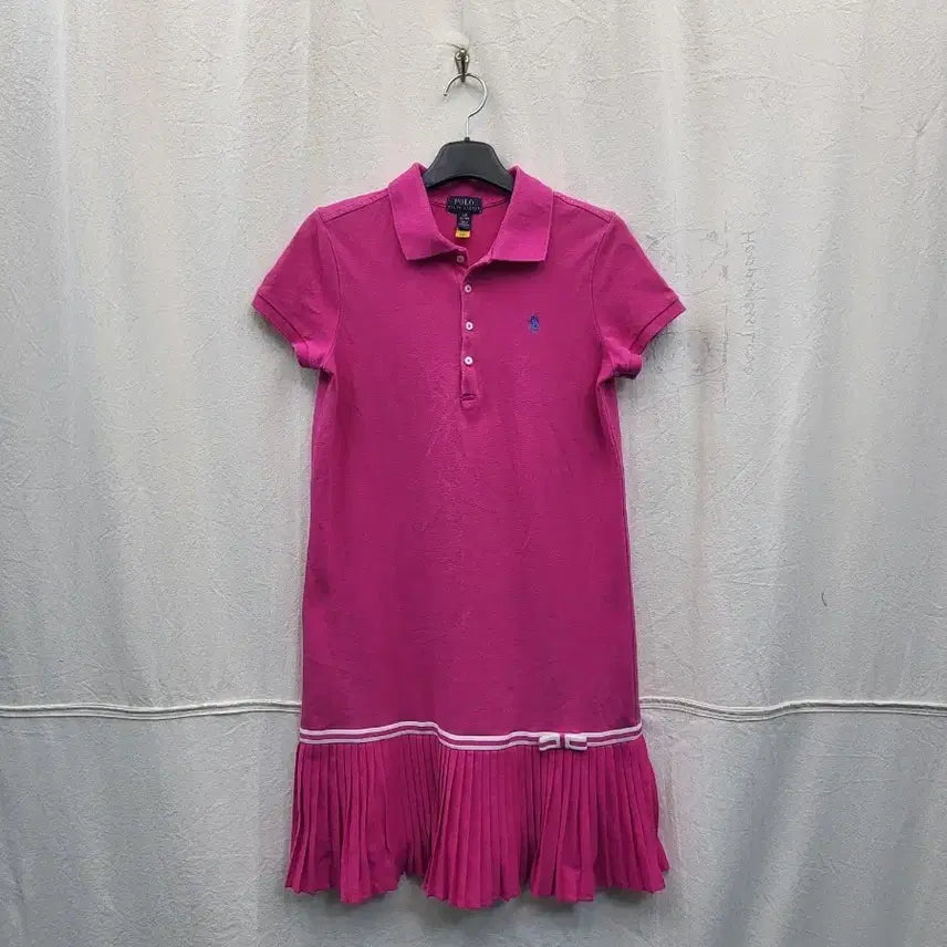 [BUNJANG] Polo Ralph Lauren Pink Pique Pleated Dress Youth L / 폴로 랄프로렌 핑크 피케 플리츠 원피스367.