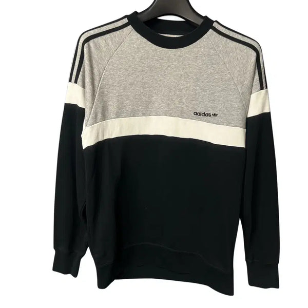 [BUNJANG] Adidas Logo Colorblock Sweatshirt T-shirt / 100 아디다스 로고 배색 맨투맨 티셔츠