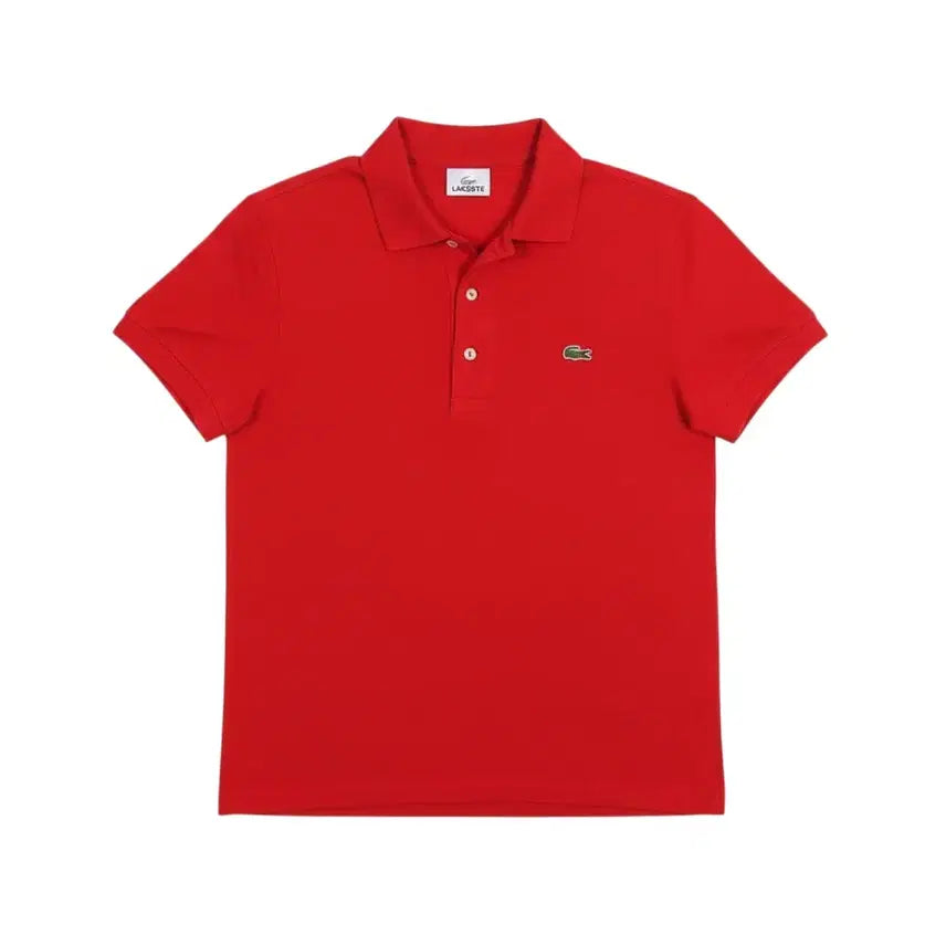 [BUNJANG] Lacoste Red Logo Pique Polo T-Shirt Women's Size 3 / 여성3 / 라코스테 로고 레드 피케 카라티RD 37-137