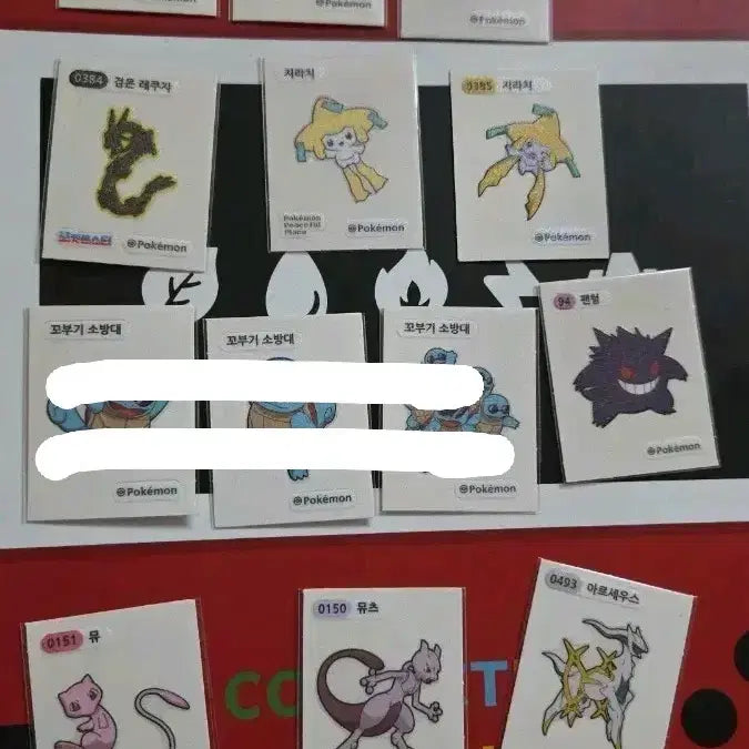 [BUNJANG] Pokemon "Bandal-Seal" Stickers - Mewtwo, Black Rayquaza, Groudon, Kyogre, Jirachi, Arceus / 포켓몬 띠부씰 뮤뮤츠 검은레쿠쟈 그란돈가이오가등전설