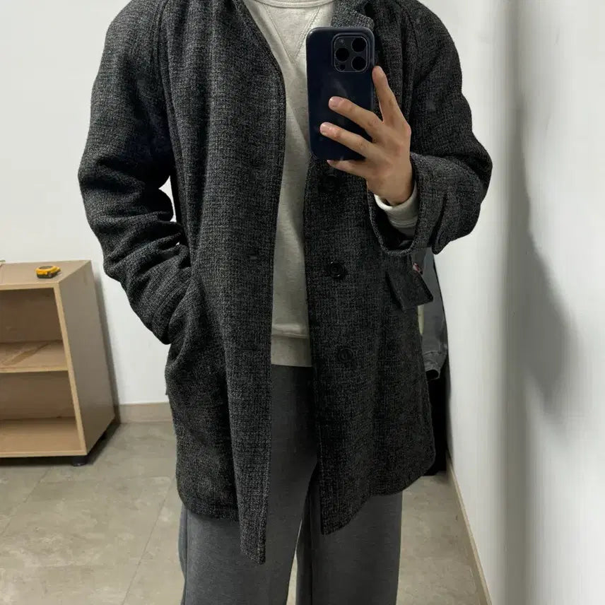[BUNJANG] Harris Tweed Wool Coat / 해리스트위드 울 코트 100 L