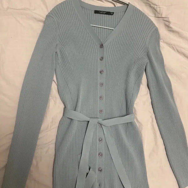 [BUNJANG] Jill Stuart Belted Knit Cardigan Mint / 질스튜어트 벨티드 니트 가디건 민트