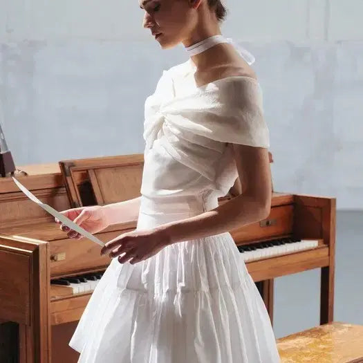 [BUNJANG] Today's Mood Cream Cotton Skirt White / 오늘만더티스 크림코튼스커트 화이트 새상품(구매가 15)
