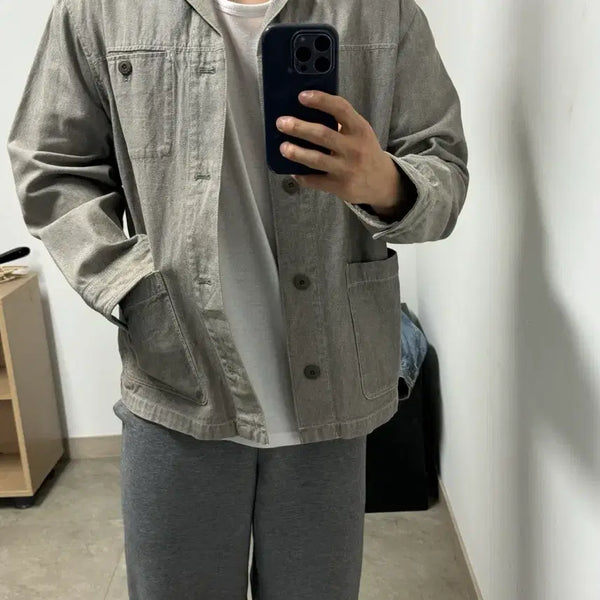 [BUNJANG] Uniqlo Grey Corduroy Jacket L / 유니클로 그레이 초어자켓 100 L