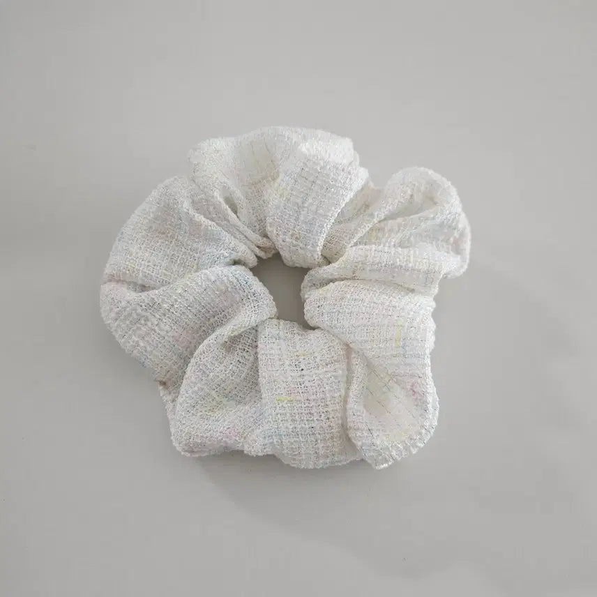 [BUNJANG] New Tweed Scrunchie Hair Tie / (새상품) 트위드 아이보리 스크런치 곱창밴드