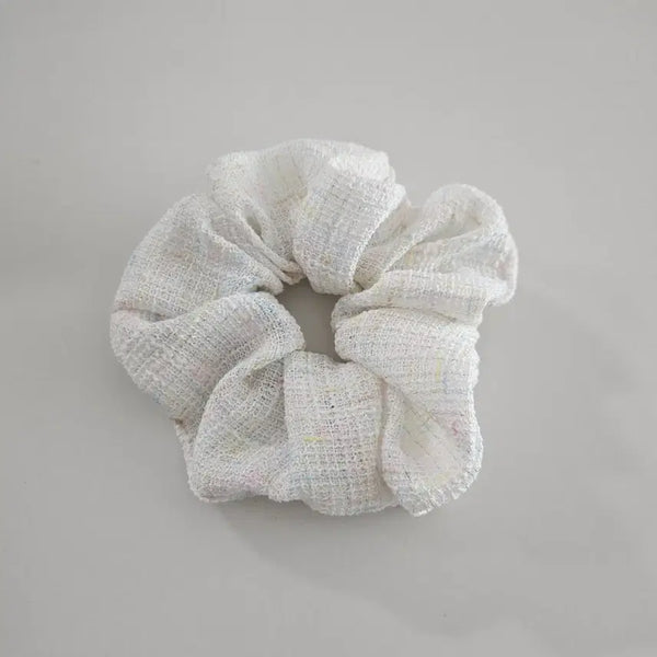 [BUNJANG] New Tweed Scrunchie Hair Tie / (새상품) 트위드 아이보리 스크런치 곱창밴드