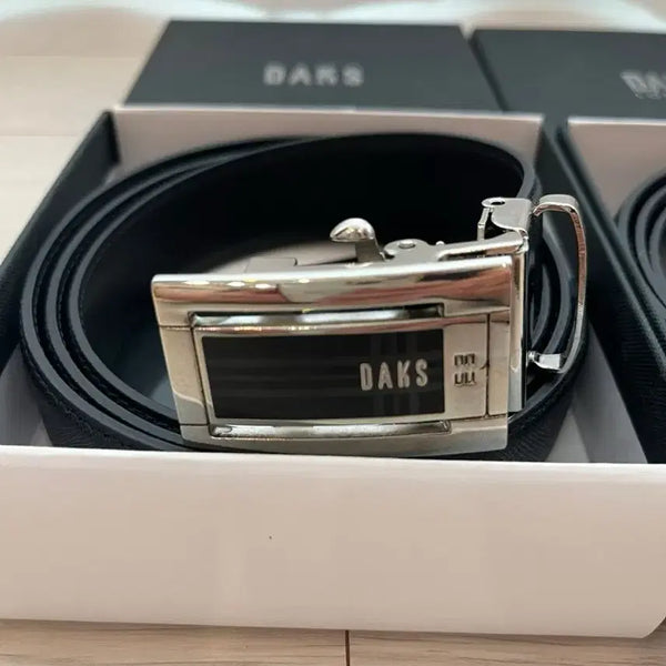 [BUNJANG] Daks Men's Automatic Buckle Belt - Black / 닥스 남성 벨트 블랙 자동 버클