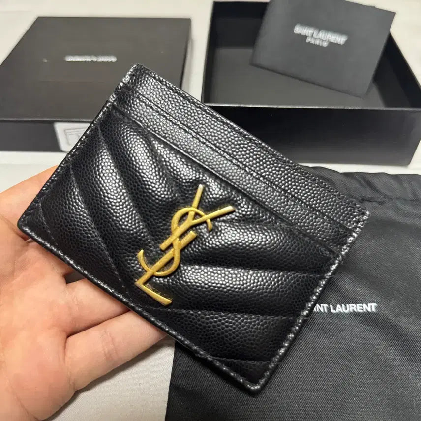 [BUNJANG] Saint Laurent Gold-Plated Card Holder / [정품] 금장 생로랑 카드지갑