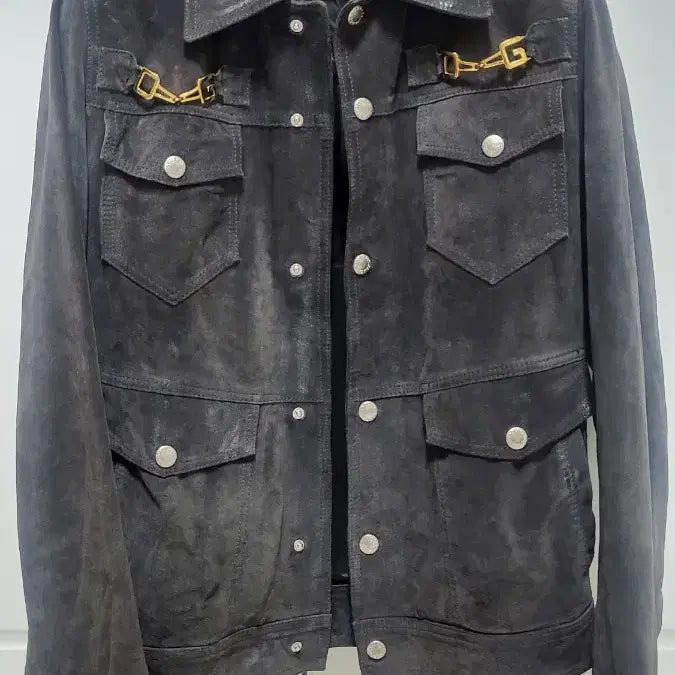 [BUNJANG] Dolce & Gabbana Gold Buckle Suede Oil Washed Jacket / 돌체앤가바나(Dolce & Gabbana)의 금장 스웨이드 오일워싱 자켓
