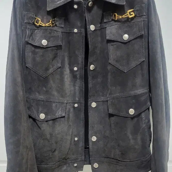 [BUNJANG] Dolce & Gabbana Gold Buckle Suede Oil Washed Jacket / 돌체앤가바나(Dolce & Gabbana)의 금장 스웨이드 오일워싱 자켓