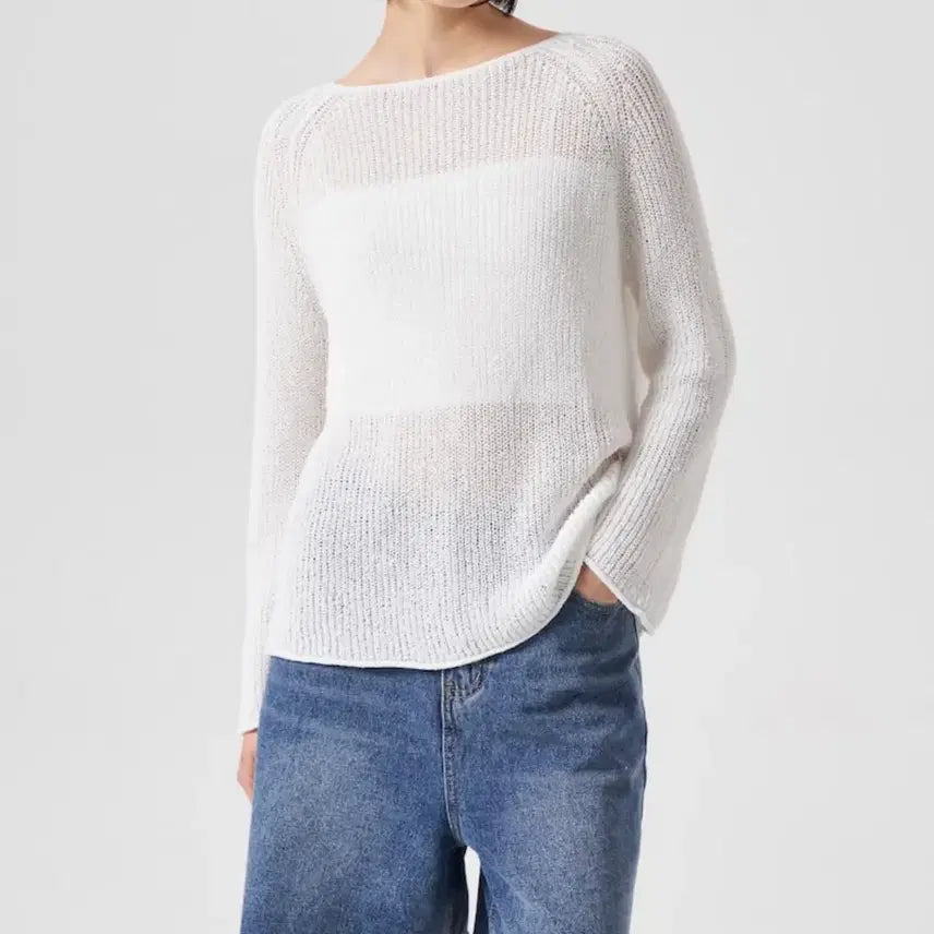 [BUNJANG] Sheer Loose Fit Long Sleeve Pullover / 시어 루즈핏 긴소매 풀오버
