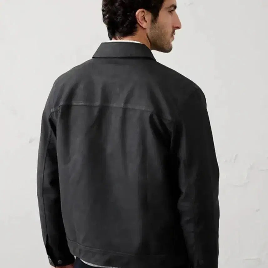[BUNJANG] Banana Republic Vegan Leather Trucker Jacket / BR 바나나 리퍼블릭 비건 가죽 자켓